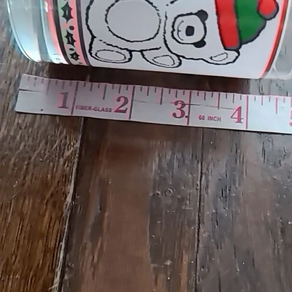 Vintage Libbey Glass Toledo Ohio Christmas Teddy Bear Glass Tumblers set of 3